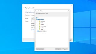 How to map a network drive in Windows 10: browsing the folders