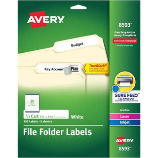 Avery File Folder Labels with TrueBlock Technology, Permanent Adhesive