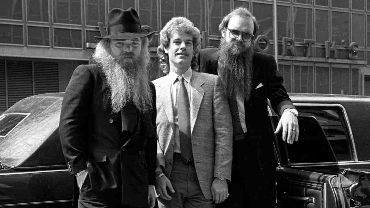 ZZ Top posing for a photograph in the early 1980s