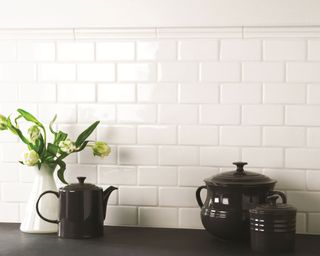 white tiles in kitchen