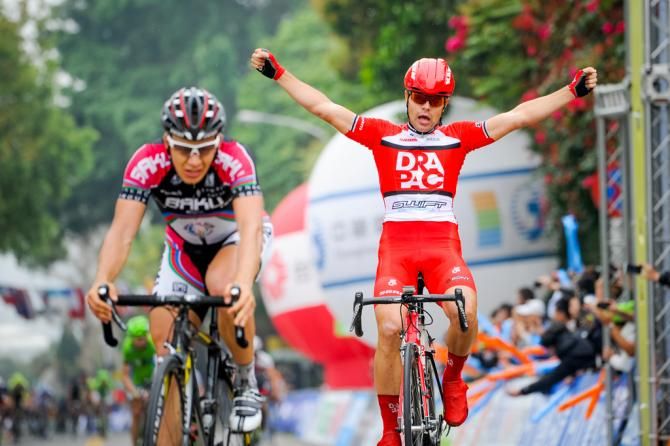 Wouter Wippert (Drapac) celebrates the win