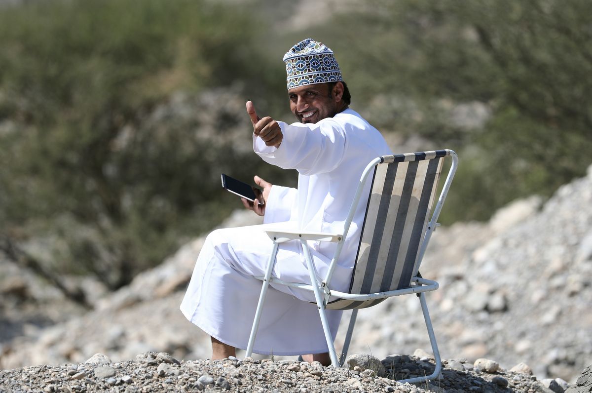 A fan ready to watch the race
