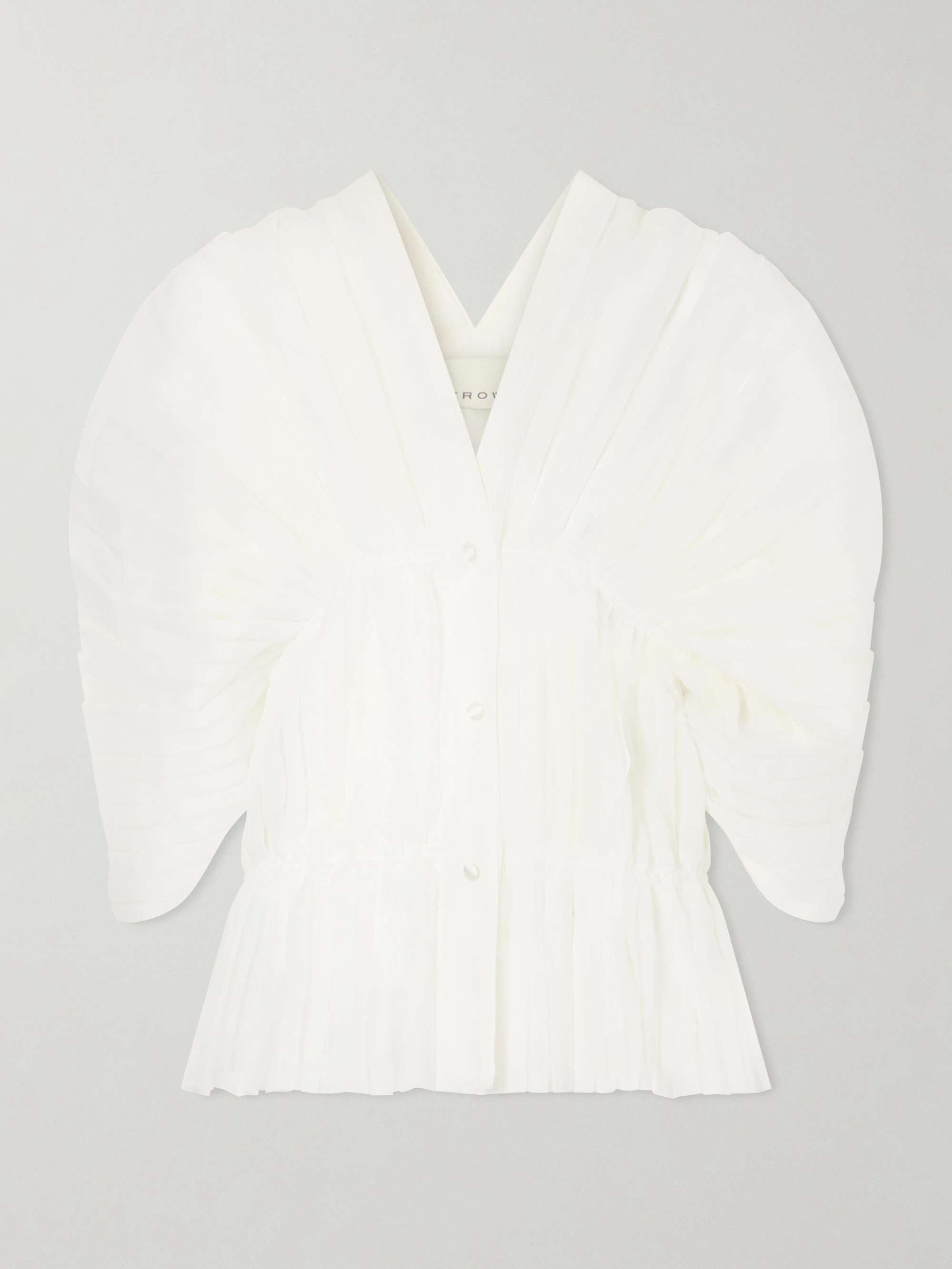 Santos Pleated Ruffled Silk-Organza Blouse