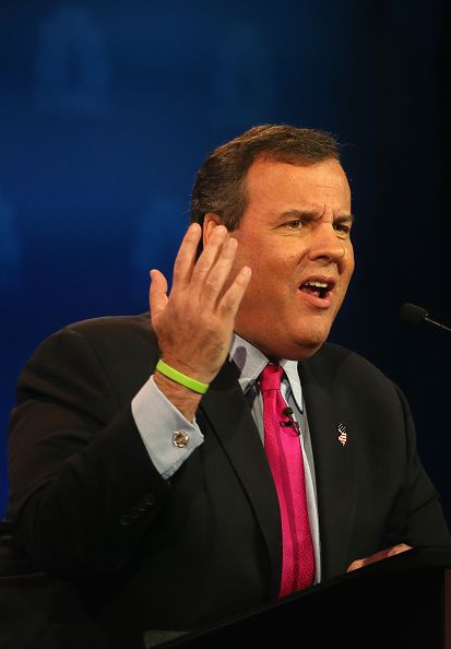 Chris Christie at the CNBC Republican debate in Boulder, CO.