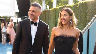 Jessica Alba and Cash Warren attend the 2022 Vanity Fair Oscar party