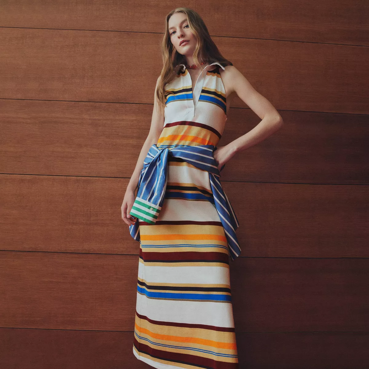 Women's Sleeveless Polo Striped Maxi Dress - Rosie Assoulin X Target Multi Xs