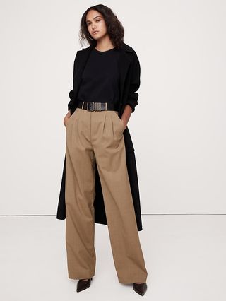 High-Rise Wide-Leg Wool Pant