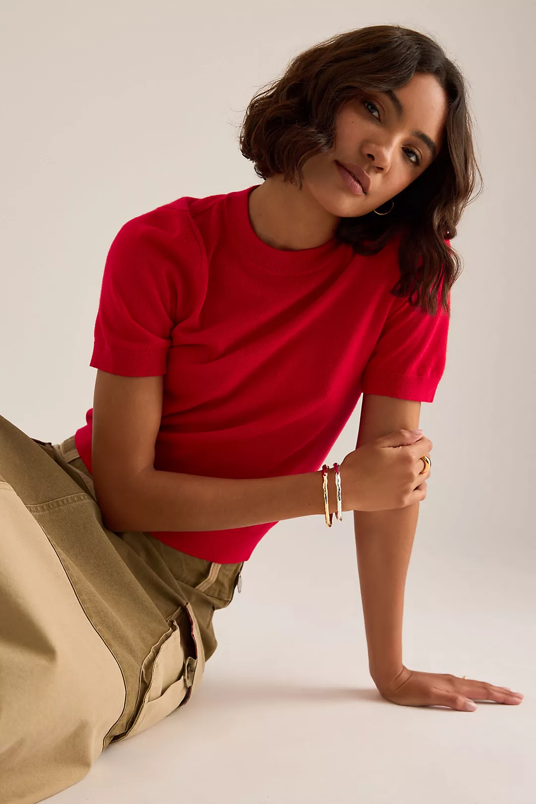 Anthropologie, Georgie Short-Sleeve Knit Top