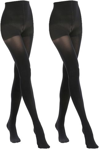 MANZI, 2 Pairs Opaque Control Top Tights