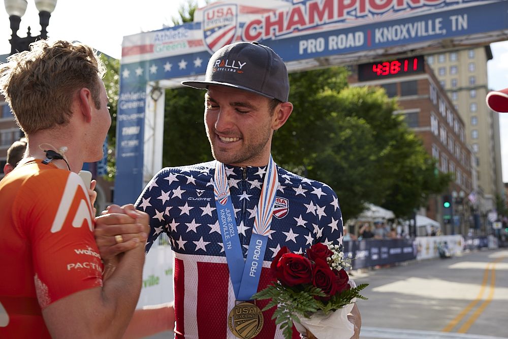 Joey Rosskopf (Rally Cycling) at the elite men's road race at the USA Cycling Pro Road Championships 2021