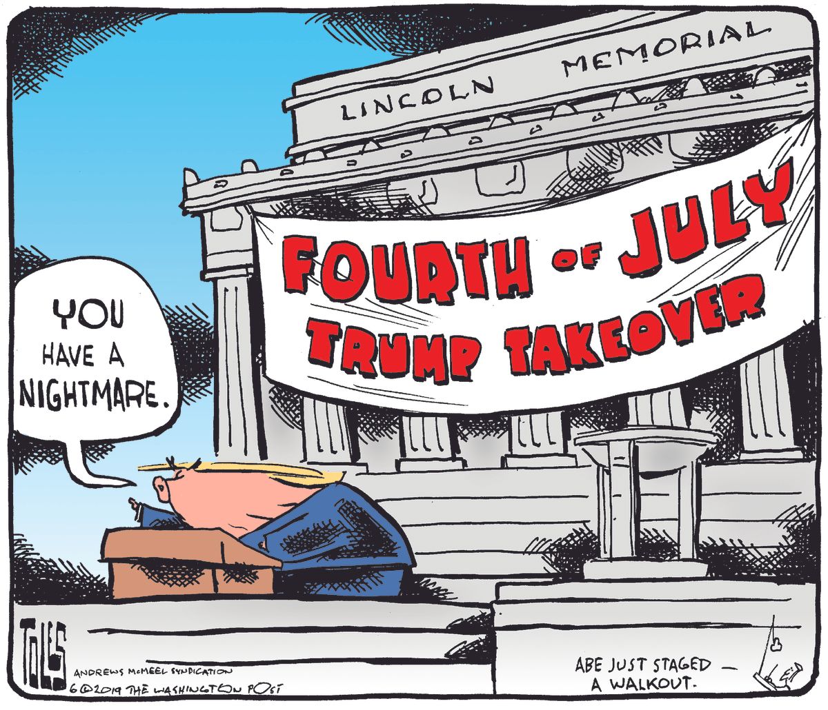 Political Cartoon U.S. Fourth of July Lincoln Memorial Trump | The Week