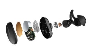 Bose QuietComfort Earbuds components on display