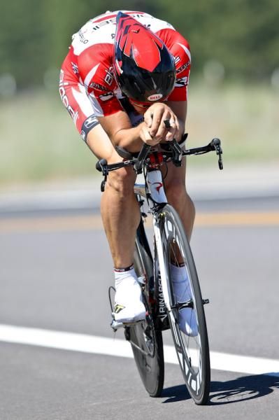 Ben Jacques-Maynes (Bissell) staying as aero as possible.