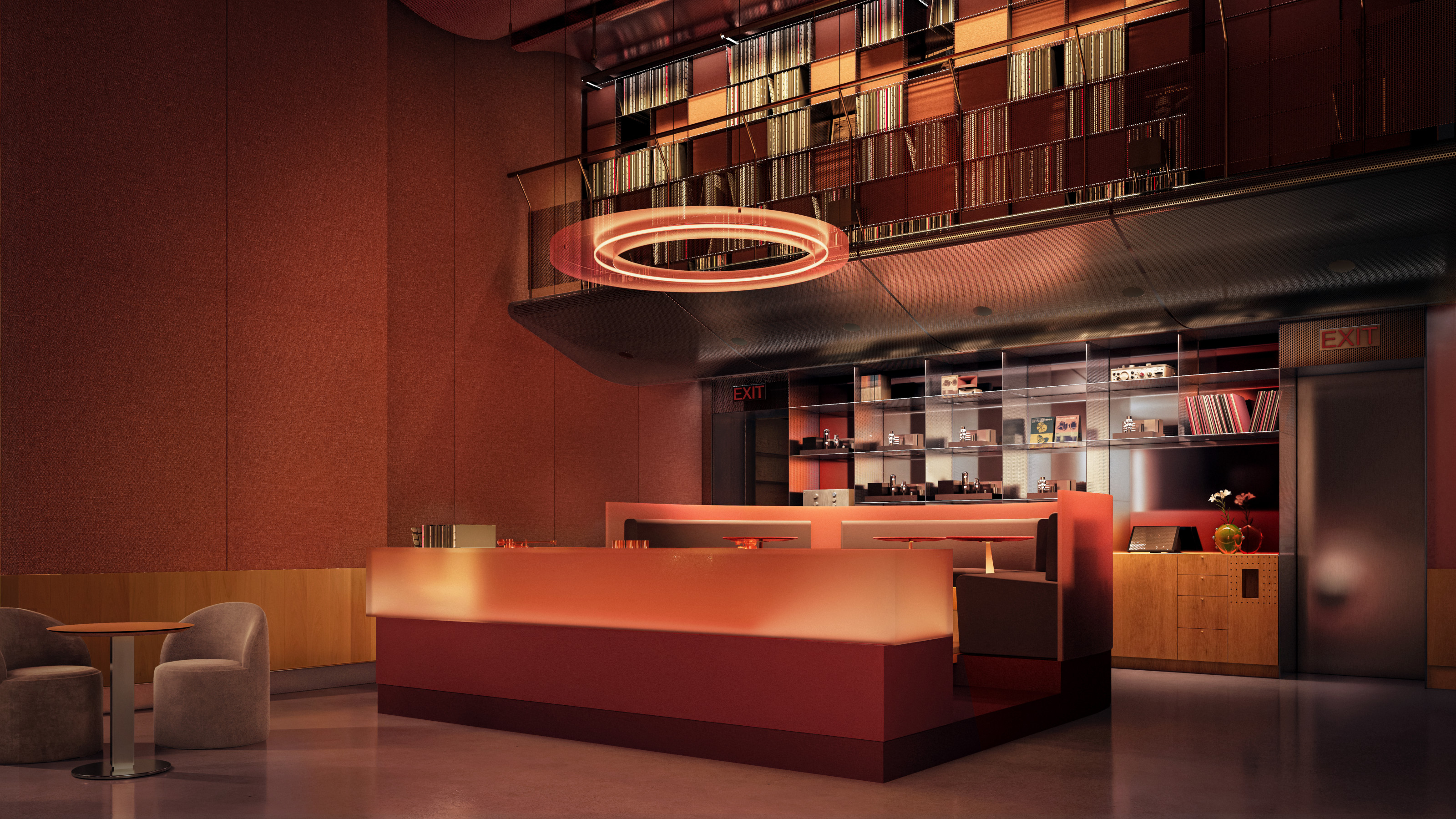 The DJ station in the main space at Stylus