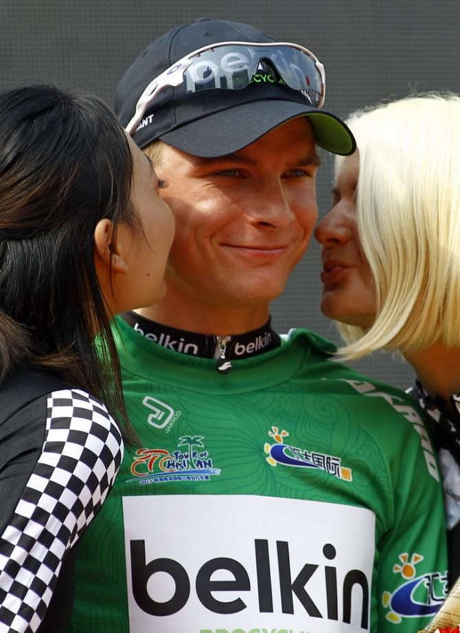 Moreno Hofland (Belkin) in the points jersey