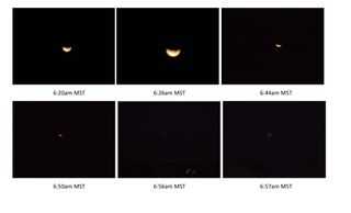 Skywatcher Jodie Lawrosky took these photos of the total lunar eclipse on Dec. 10, 2011, from Phoenix, Ariz.