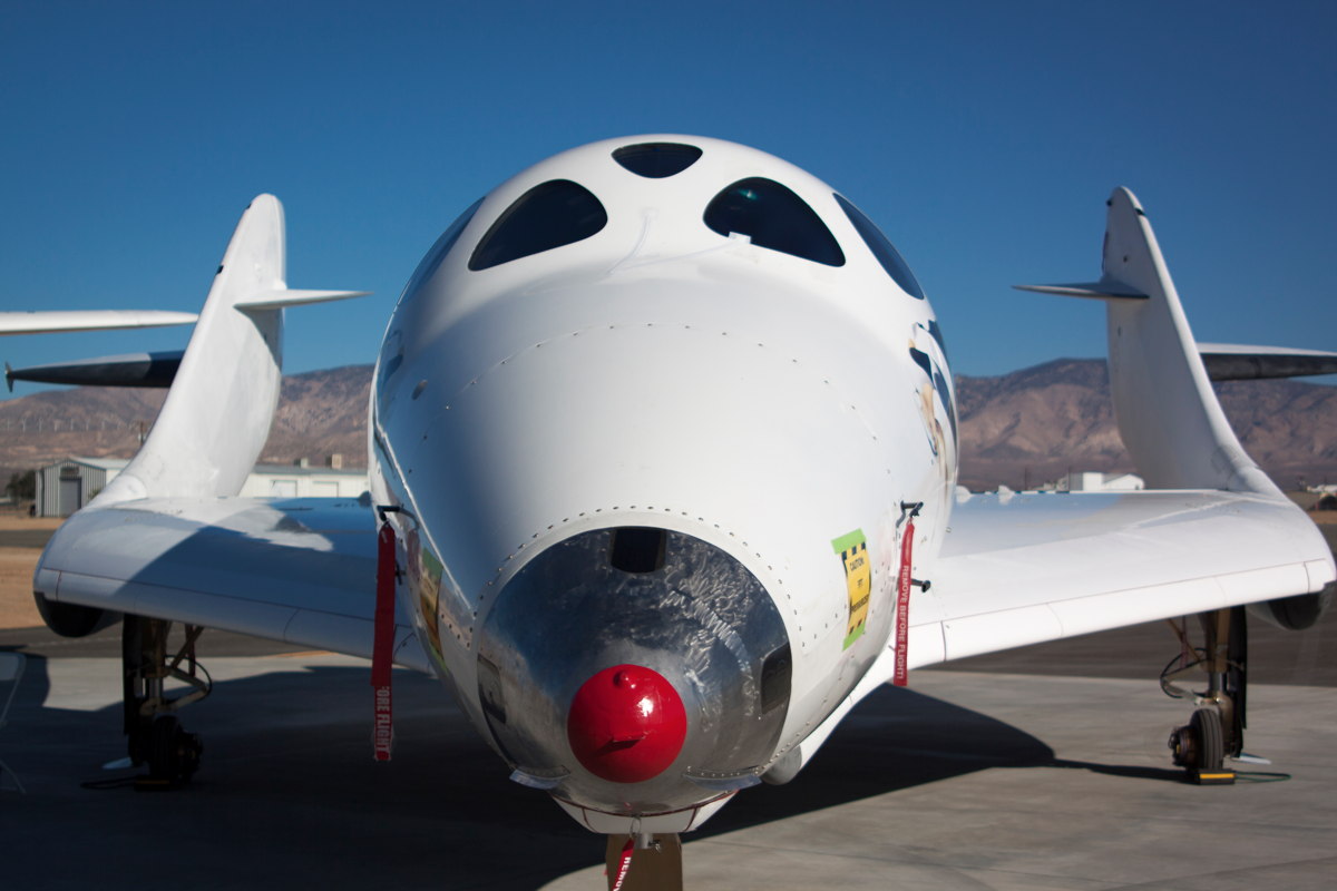 Virgin Galactic Spacecraft Displayed at Career Day