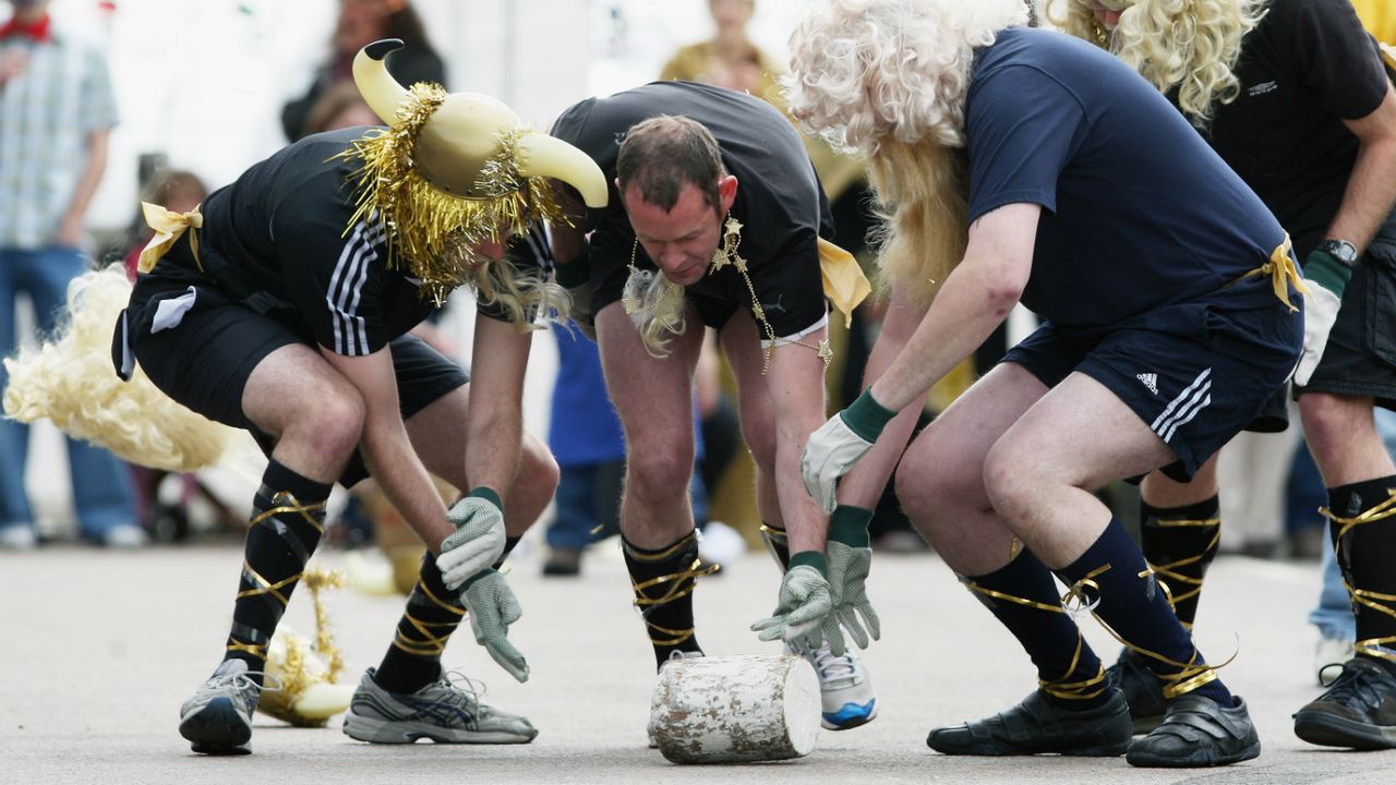 Stilton cheese rolling