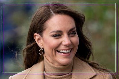 Kate Middleton's muddy mishap - Catherine, Princess of Wales smiles, wearing a camel coat as she visits The Street, a community hub that helps local organisations to grow and develop their services on November 3, 2022 in Scarborough, England