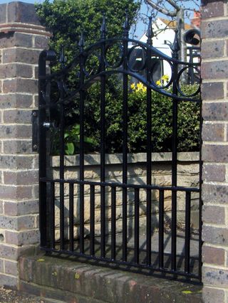 black wrought iron gate