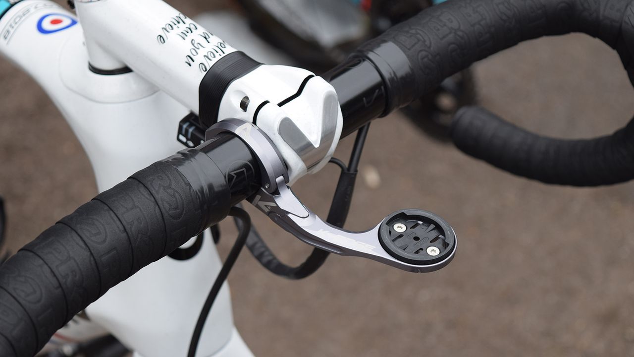 Swift adds a K-Edge out-front computer mount to his custom-painted bike