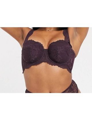 ASOS DESIGN Fuller Bust Faye Underwire Lace Padded Bra and Knickers