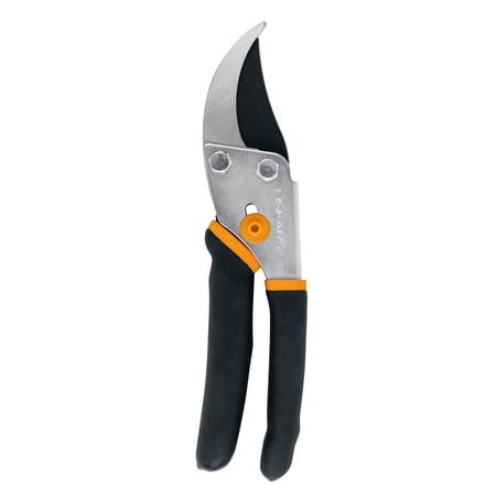 Fiskars 9 Inch Traditional Bypass Pruner With Non-Stick Steel Blades and Non-Slip Handle