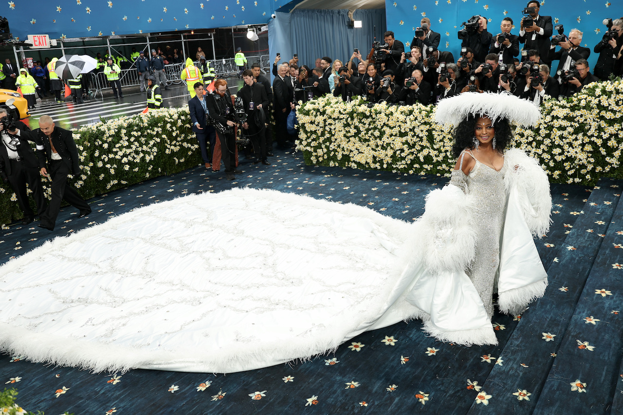 NEW YORK, NEW YORK - MAY 05: Diana Ross attends the 2025 Met Gala Celebrating "Superfine: Tailoring Black Style" at Metropolitan Museum of Art on May 05, 2025 in New York City. (Photo by Michael Loccisano/GA/The Hollywood Reporter via Getty Images)