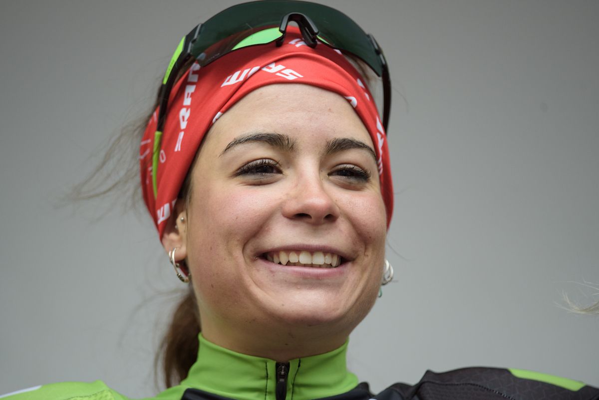 Sheyla Gutierrez (Cylance) celebrates her Le Samyn victory