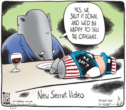 
Political cartoon U.S. GOP government shutdown