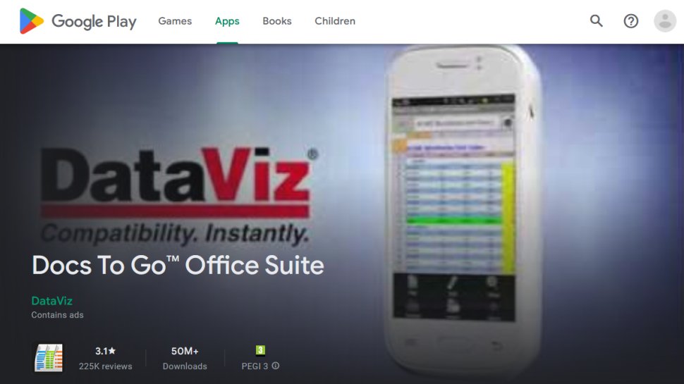 Docs To Go website screenshot (August 2025).