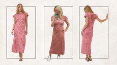 Model and woman wearing the same pink floral dress, Nobody's Child