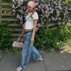 Pregnant woman walking