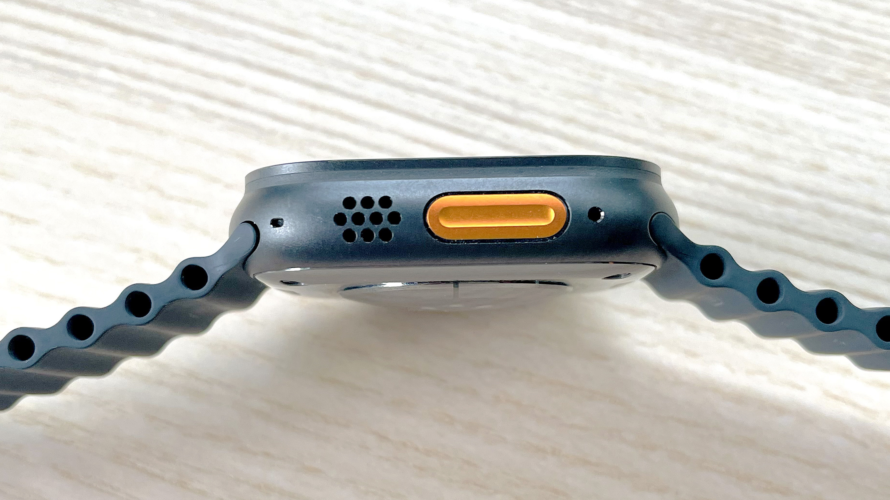 The Action button on the Apple Watch Ultra 2 shown close up