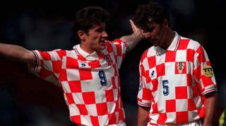 Davor Suker and Nikola Jerkan of Croatia, Euro 96