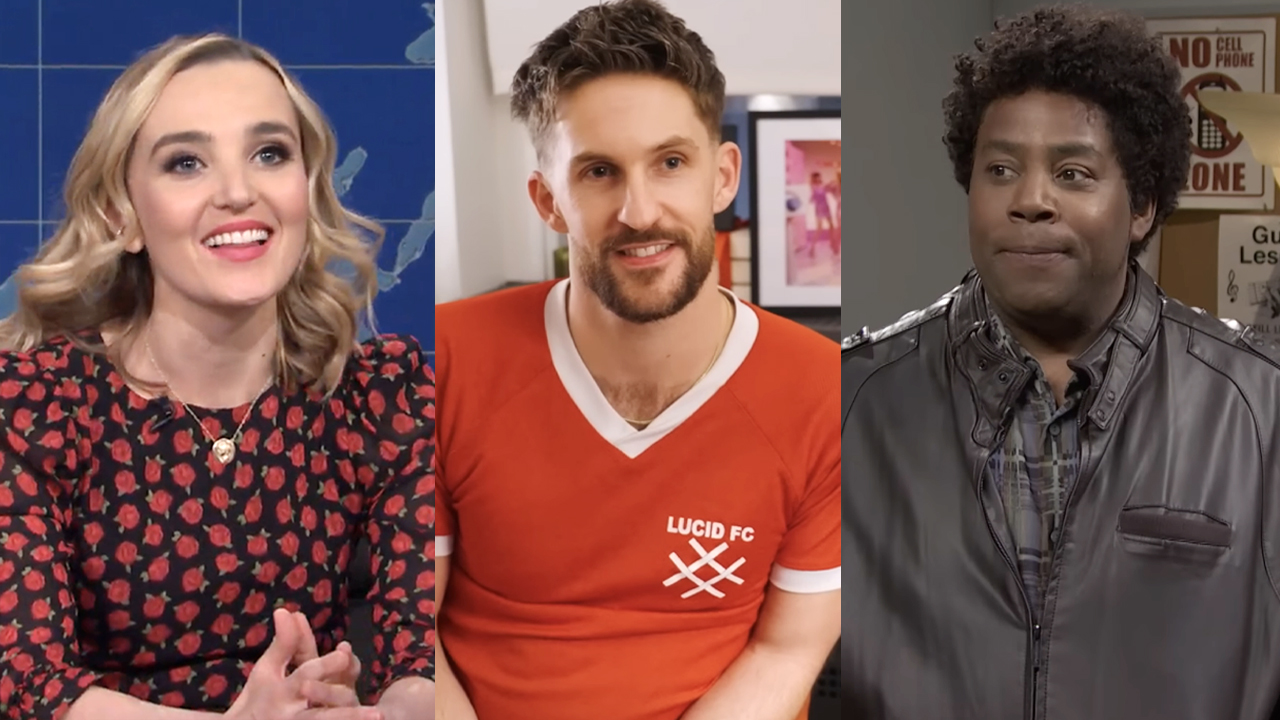 Chloe Fineman, writer Jimmy Fowlie, and Kenan Thomason, all from SNL Season 50. 