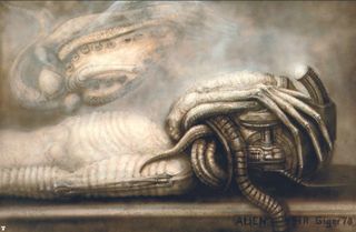 Alien; a facehugger on person