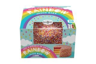 Asda rainbow cake pack shot