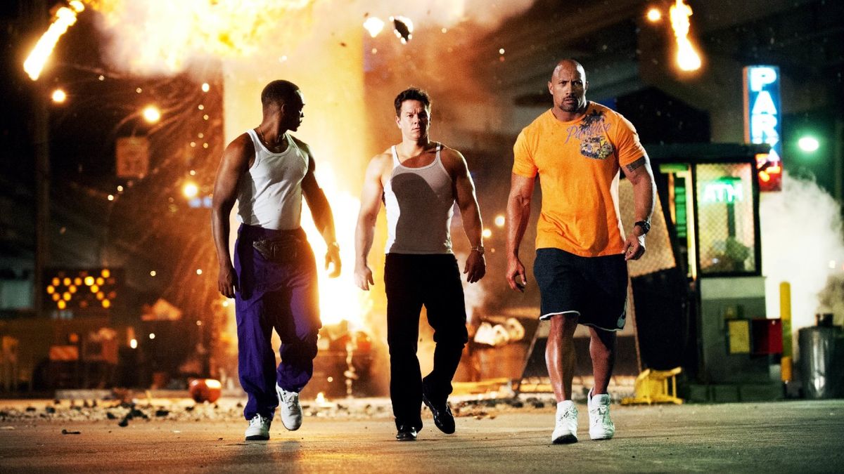 Anthony Mackie, Mark Wahlberg and Dwayne Johnson in Pain &amp; Gain