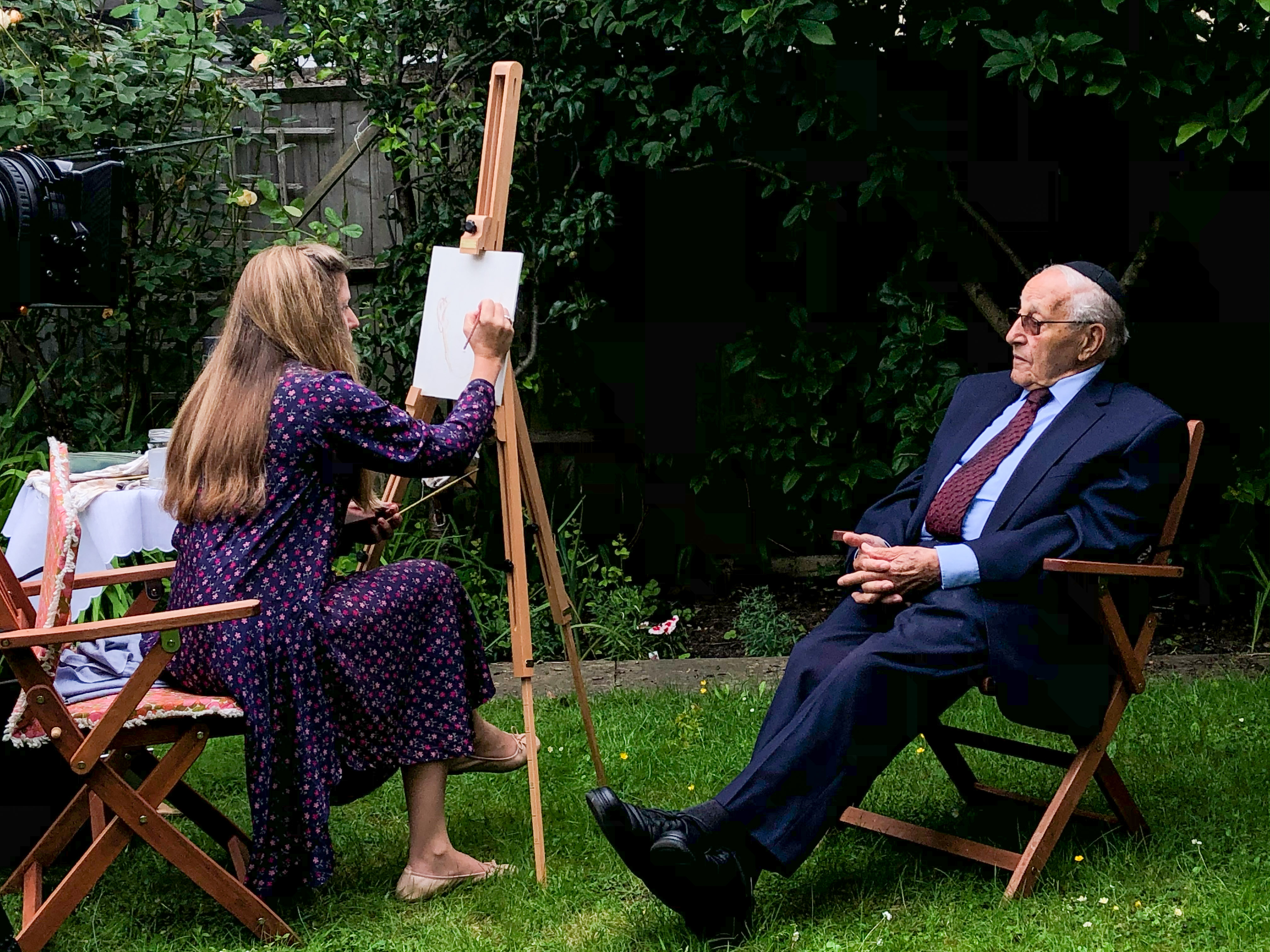 TV tonight Clara Drummond works on a portrait of Manfred Goldberg