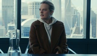 The Invisible Man Elizabeth Moss looks concerned at her lawyer's office