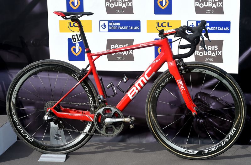 Greg Van Avermaet's BMC on the podium