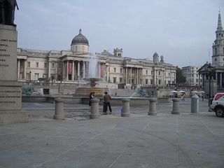 The Trafalgar Square Fountains the venue of choice for London's New Year's Eve revellers