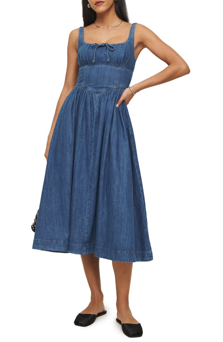 Balia Denim A-Line Midi Dress