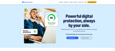 Website screenshot of Malwarebytes Personal Data Remover (May, 2026)