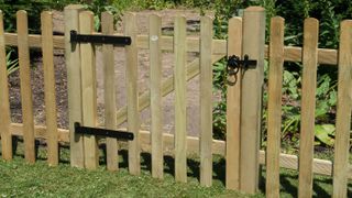low level wooden fence and gate