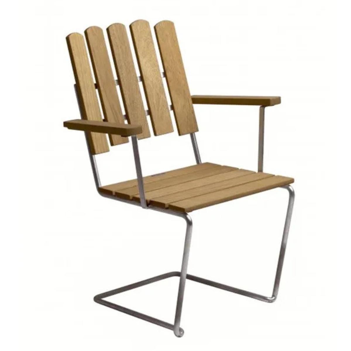 Grythyttan Stålmöbler, A2 Armchair, Oak Oil-Hot-Dip Galvanized Stand