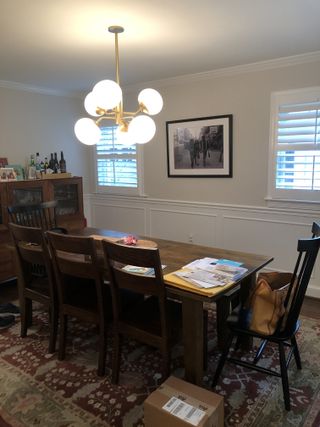 dining room before renovation with old furniture