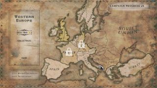 An image of WW2 Rebuilder, showing the game's available countries on a map.