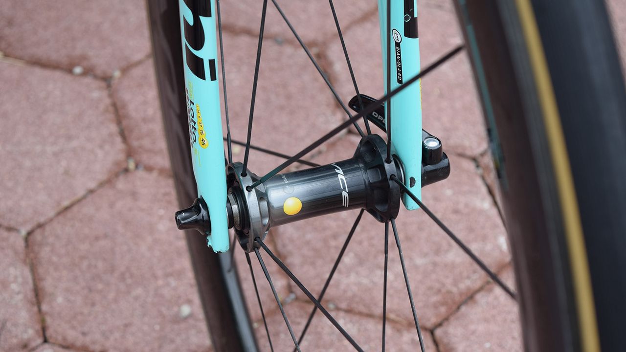 Teams will use stickers to mark race wheels versus training wheels with LottoNL-Jumbo using a Lotto ball to denote theirs